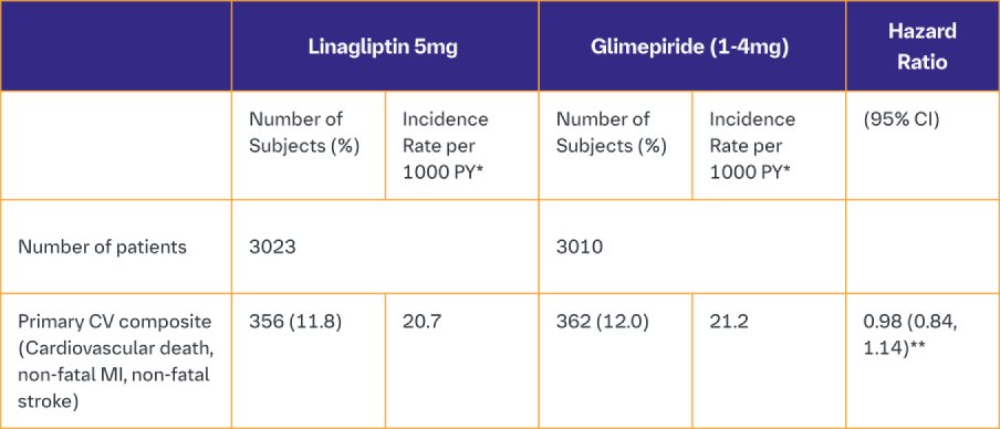 Table 3 Major adverse cardiovascular events (MACE) and mortality by treatment group in the CAROLINA study