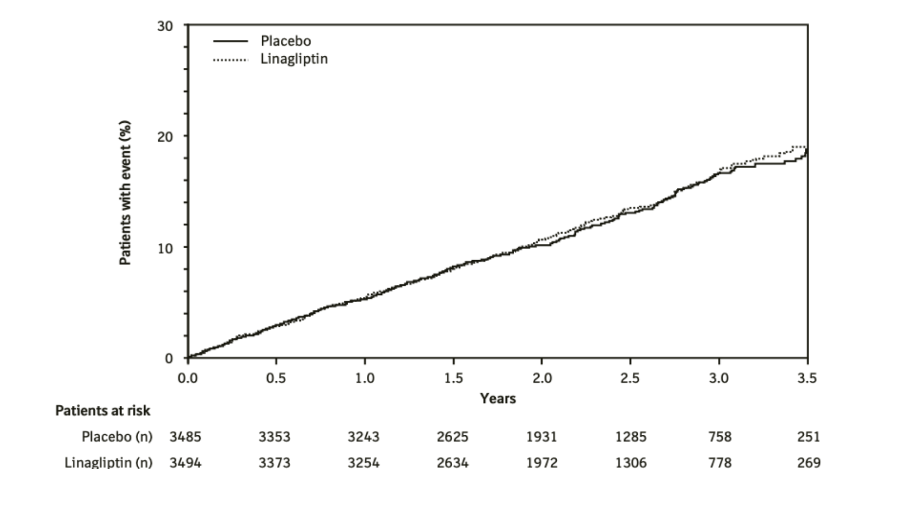 Figure 1 Time to first occurrence of 3P-MACE in CARMELINA